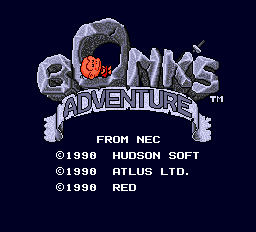 Bonk's Adventure title screen for TurboGrafx-16
